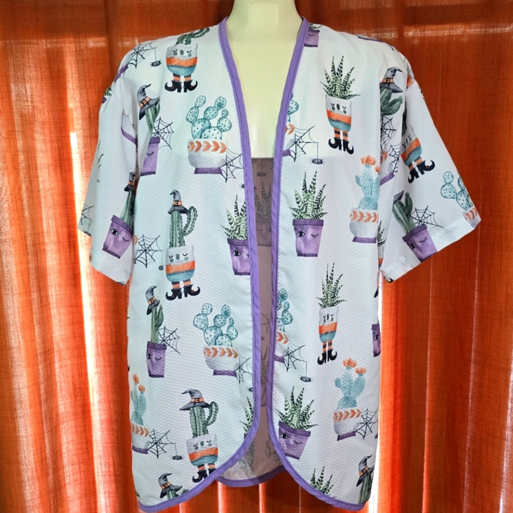 Halloween Cactus Print Kimono